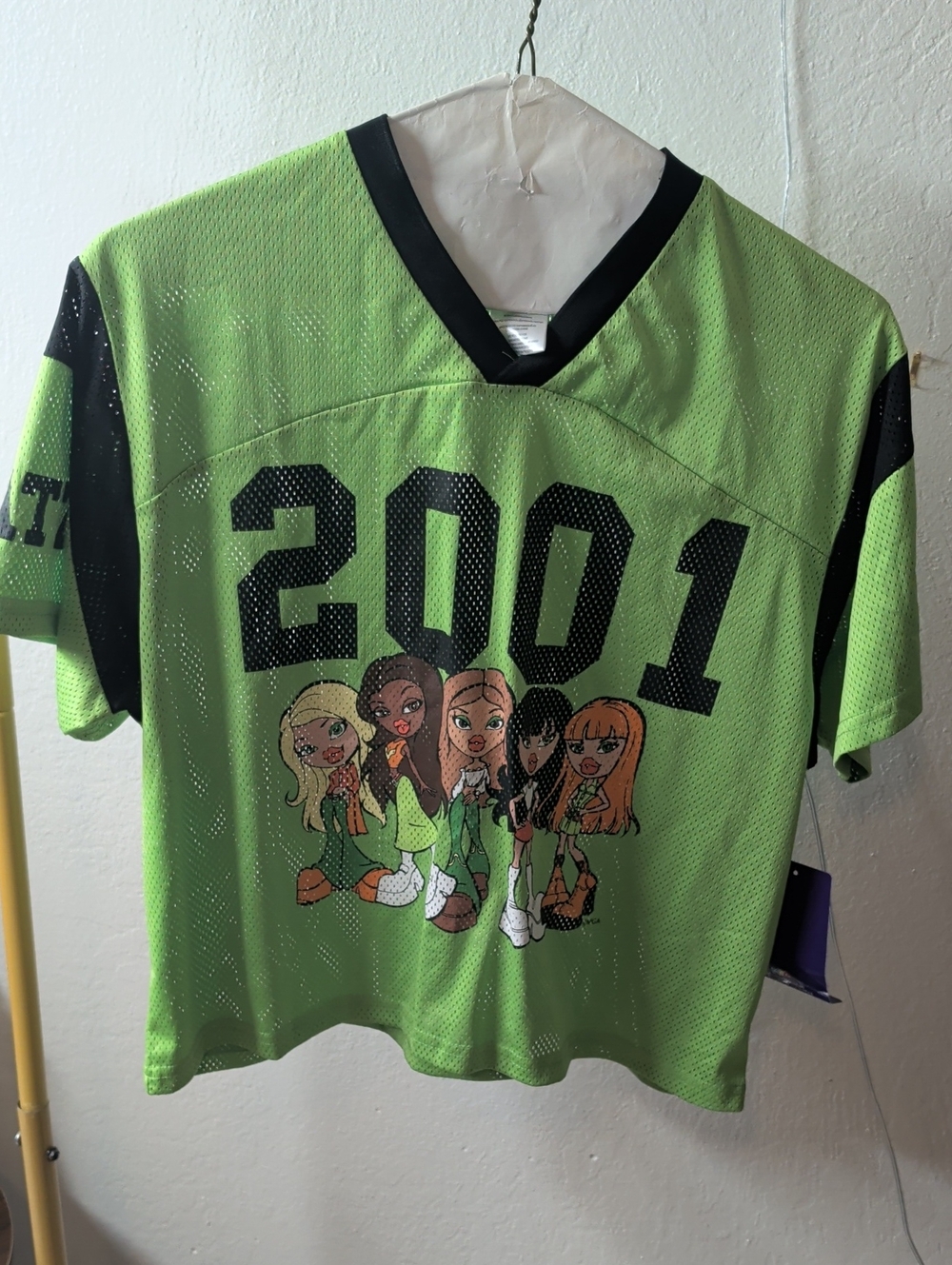 Bratz Bright Green Graphic  Jersey Top - 2001 Design. NWT